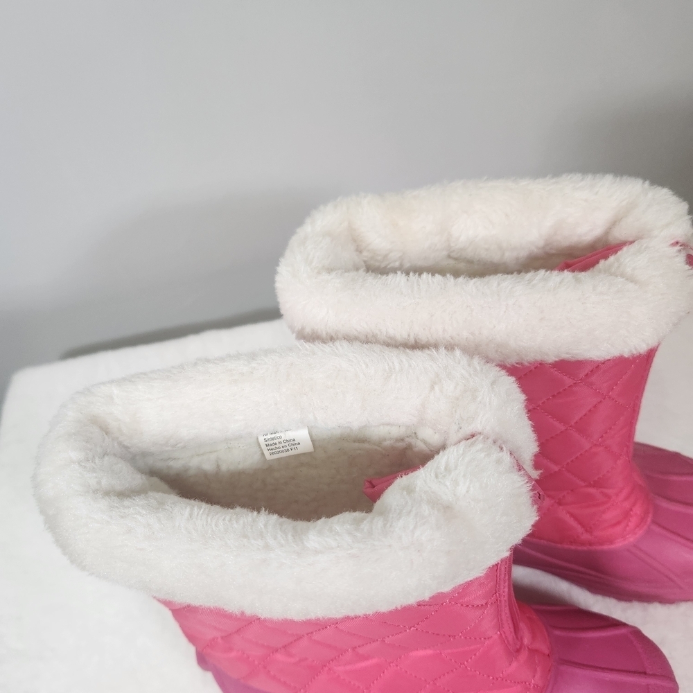 Pink Quilted Kids Snow Boots - Picture 5 of 7